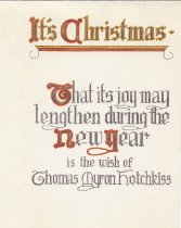 Christmas Card Designed by Myron Hotchkiss